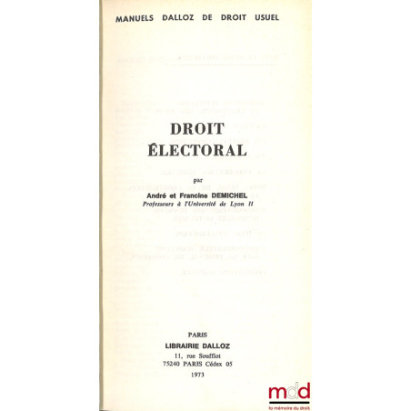 DROIT ÉLECTORAL