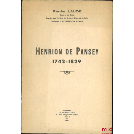 HENRION de PANSEY 1742 - 1829