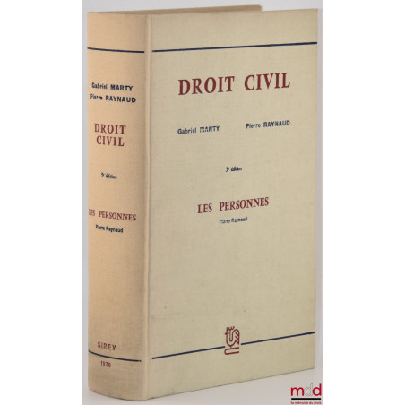 DROIT CIVIL, Les personnes, 3e éd.