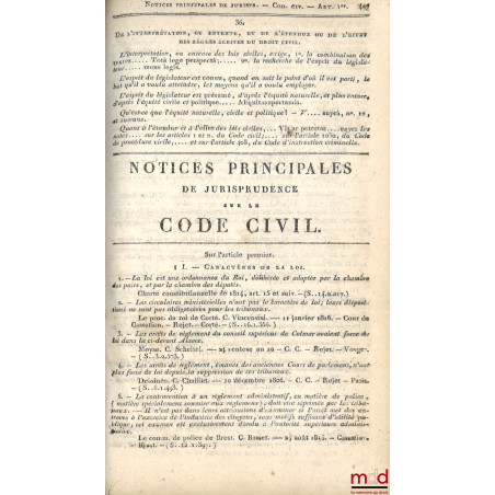 LES CINQ CODES AVEC NOTES ET TRAITÉS