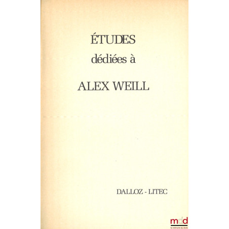 ÉTUDES DÉDIÉES À ALEX WEILL