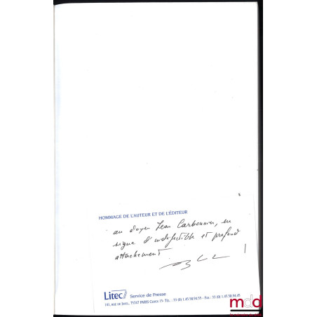 DROIT CIVIL : LA FAMILLE, 10e éd. à jour au 25 janvier 2001