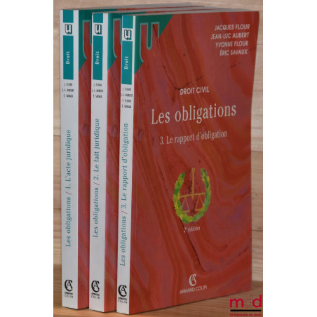 DROIT CIVIL, LES OBLIGATIONS :t. I : L?ACTE JURIDIQUE, Le contrat ? Formation ? Effets ? Actes unilatéraux ? Actes collectif...