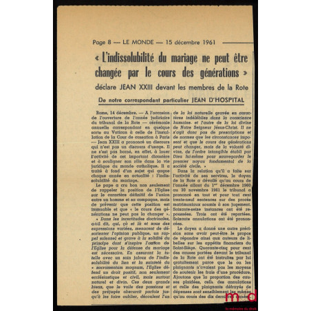 LE DIVORCE, traduit de l?américain par E. Trocmé et L. Turner, adaptation française de P. Marcel, La revue réformée, n° 15-16...