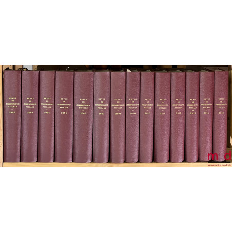 REVUE DE JURISPRUDENCE FISCALE (Bulletin Dupont fondé en 1832), de 1975 à 2015 [complet]