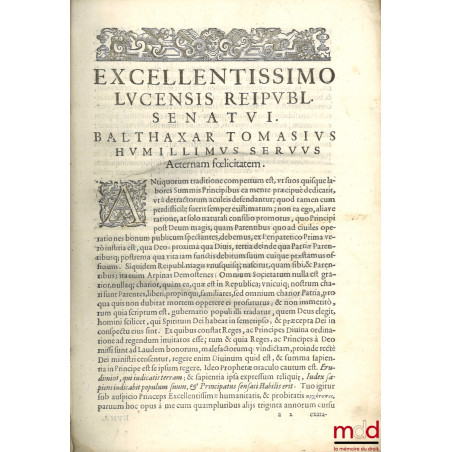 I.C. LUCENSIS PRÆCLARISSIMI DECAS TRACTATUS CONTINENS INFRASCRIPTOS. Personarum statum, nec non ultimarum voluntatum materiam...