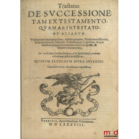 TRACTATUS DE SUCCESSIONE TAM EX TESTAMENTO, QUAM AB INTESTATO, ET ALLIARUM ULTIMARUM VOLUNTATUM Iura, Substitutionum, Fideico...