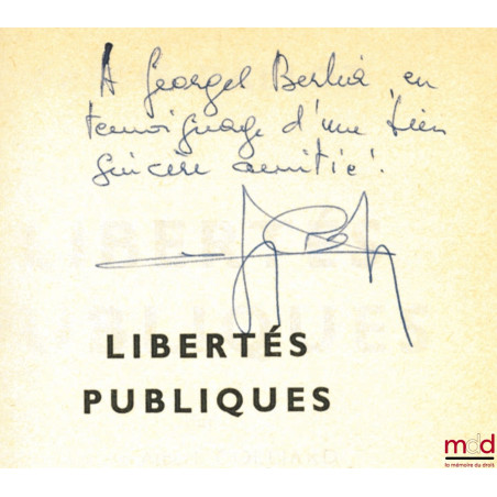 LIBERTÉS PUBLIQUES, 3ème éd., coll. Précis Dalloz