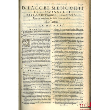 t. I : Iacobi Menochii iuriscons. Papiensis, regii ducalisque senatoris, Ac redituum extraordinariorum Regiæ Maiestatis Catho...