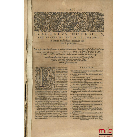 DE DOTE TRACTATUS SOLENNES ET SINGULARES, EXCELLENTISSIMORUM ET CELEBERRIMORUM IURIS TAM CAESAREI QUAM PONTIFICII DOCTORUM, a...