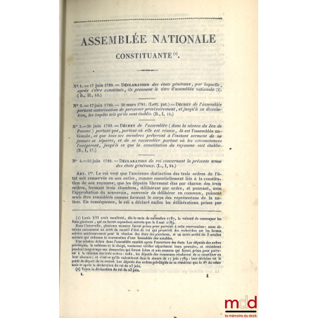 RECUEIL GÉNÉRAL ANNOTÉ DES LOIS, DÉCRETS, ORDONNANCES, ETC., ETC., depuis le mois de juin 1789 jusqu?au mois d?août 1830 ; av...