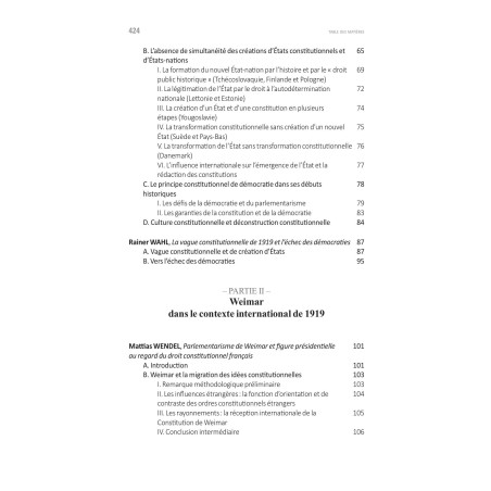 WEIMAR : UNE CONSTITUTION MONDIALE ?Contexte et réception de la Constitution de 1919Sous la direction de Thomas KLEINLEIN,...