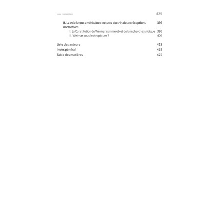 WEIMAR : UNE CONSTITUTION MONDIALE ?Contexte et réception de la Constitution de 1919Sous la direction de Thomas KLEINLEIN,...