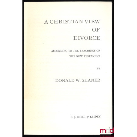 LE DIVORCE, traduit de l?américain par E. Trocmé et L. Turner, adaptation française de P. Marcel, La revue réformée, n° 15-16...