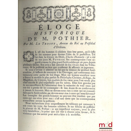 TRAITÉS SUR DIFFÉRENTES MATIÈRES DE DROIT CIVIL, APPLIQUÉES À L?USAGE DU BARREAU ; ET DE JURISPRUDENCE FRANÇOISE, t. I : Le T...