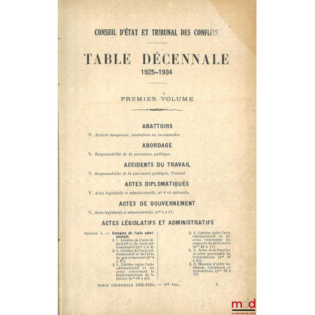 JURISPRUDENCE DU CONSEIL D?ÉTAT STATUANT AU CONTENTIEUX, DU TRIBUNAL DES CONFLITS ET DE LA COUR DES COMPTES, Recueil des arrê...