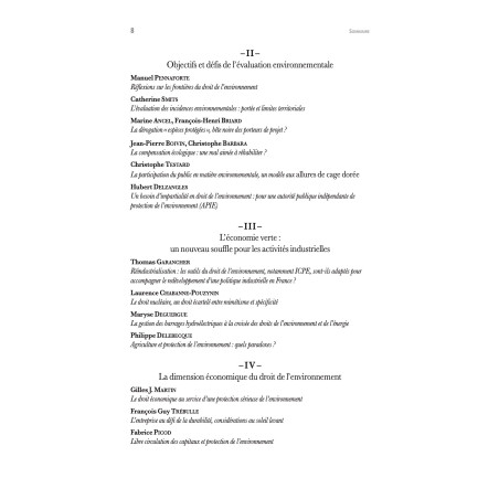FLORILÈGES DU DROIT DE L’ENVIRONNEMENT Sous la direction de Jean-Pierre BOIVIN, Norbert FOULQUIER et Christian HUGLO