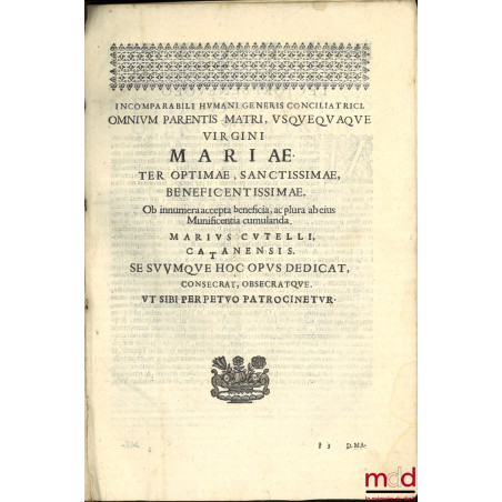 D. MARII CUTELLI SICULI CATINENSIS V.I.D. Ex Supremorum ipsius Regni Tribunalium Aduocatis. TRACTATIONUM De Donationibus Cont...