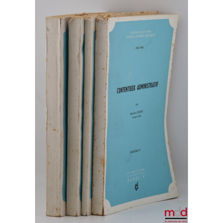 CONTENTIEUX ADMINISTRATIF, Institut d’Études Politiques de Paris, Années 1965-1966