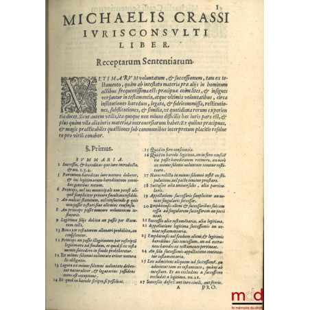 TRACTATUS DE SUCCESSIONE TAM EX TESTAMENTO, QUAM AB INTESTATO, ET ALLIARUM ULTIMARUM VOLUNTATUM Iura, Substitutionum, Fideico...