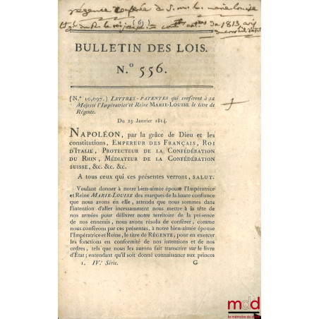 ENSEMBLE DE 20 BULLETINS DES LOIS :Directoire exécutif, Ministère de la police générale de la République, (signé Foissac-La-...