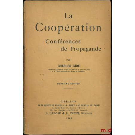 LA COOPÉRATION, Conférences de propagande, 2e éd.