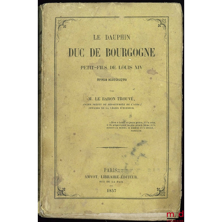 LE DAUPHIN - DUC DE BOURGOGNE - PETIT-FILS DE LOUIS XIV, 1682 - 1712. Étude historique