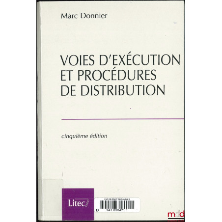 VOIES D’EXÉCUTION ET PROCÉDURES DE DISTRIBUTION, 5e éd.