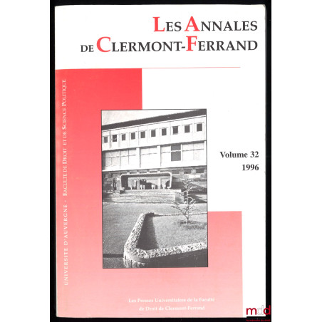 LES ANNALES DE CLERMONT-FERRAND, vol. 32