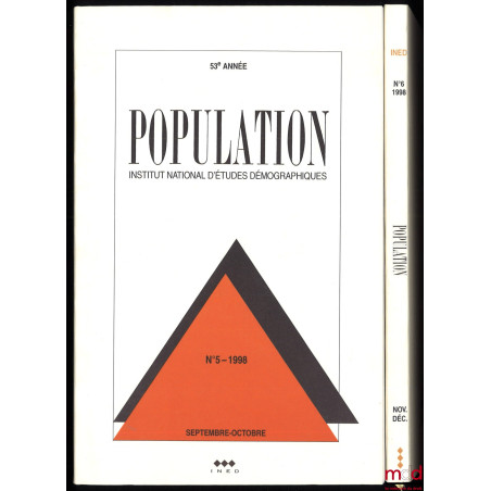 POPULATION, 53e année, 1998, n° 5 et 6