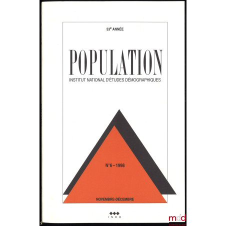 POPULATION, 53e année, 1998, n° 5 et 6