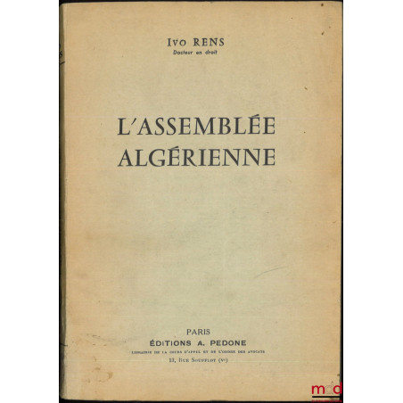 L’ASSEMBLÉE ALGÉRIENNE