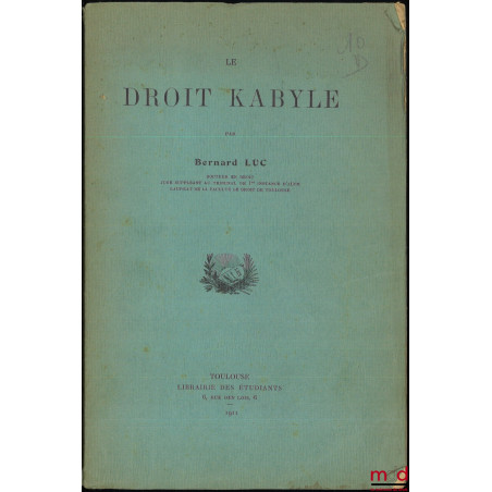 LE DROIT KABYLE