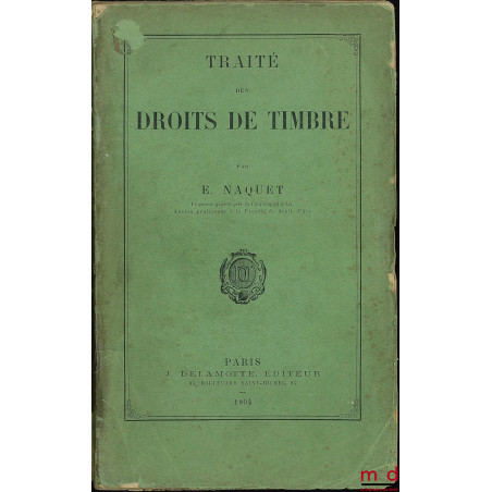 TRAITÉ DES DROITS DE TIMBRE