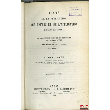 COURS DE CODE NAPOLÉON, tomes 8 à 20 et 22 à 30 (mq. les 1 à 7, t. 21 et 31, édition composite