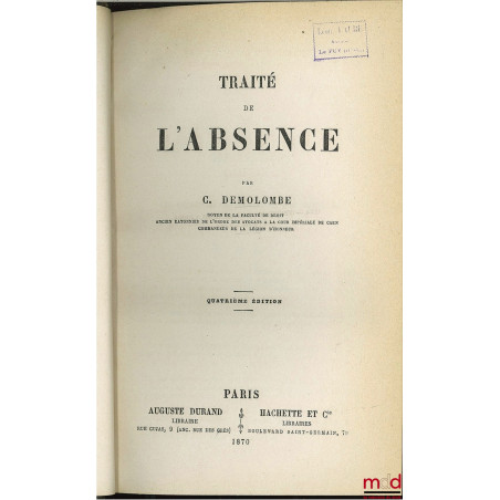 COURS DE CODE NAPOLÉON, tomes 8 à 20 et 22 à 30 (mq. les 1 à 7, t. 21 et 31, édition composite