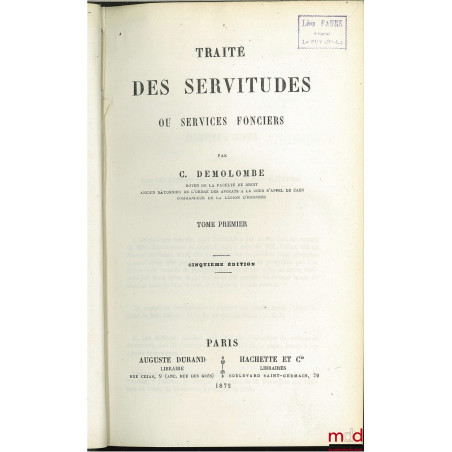 COURS DE CODE NAPOLÉON, tomes 8 à 20 et 22 à 30 (mq. les 1 à 7, t. 21 et 31, édition composite