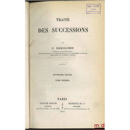 COURS DE CODE NAPOLÉON, tomes 8 à 20 et 22 à 30 (mq. les 1 à 7, t. 21 et 31, édition composite