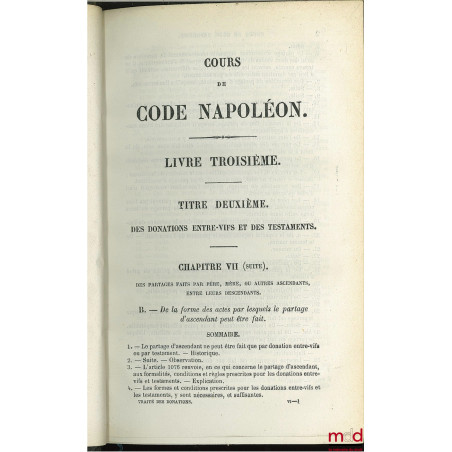 COURS DE CODE NAPOLÉON, tomes 8 à 20 et 22 à 30 (mq. les 1 à 7, t. 21 et 31, édition composite