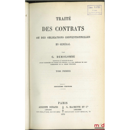 COURS DE CODE NAPOLÉON, tomes 8 à 20 et 22 à 30 (mq. les 1 à 7, t. 21 et 31, édition composite