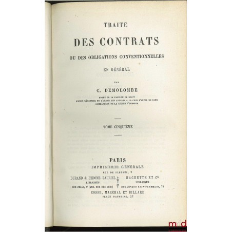 COURS DE CODE NAPOLÉON, tomes 8 à 20 et 22 à 30 (mq. les 1 à 7, t. 21 et 31, édition composite