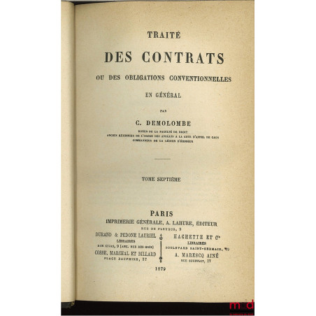 COURS DE CODE NAPOLÉON, tomes 8 à 20 et 22 à 30 (mq. les 1 à 7, t. 21 et 31, édition composite