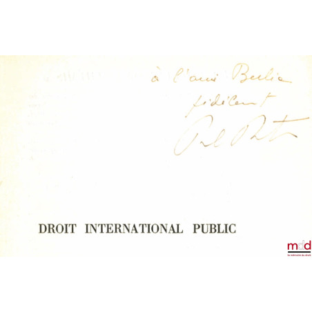 DROIT INTERNATIONAL PUBLIC, coll. Thémis, série Manuels juridiques, économiques et politiques