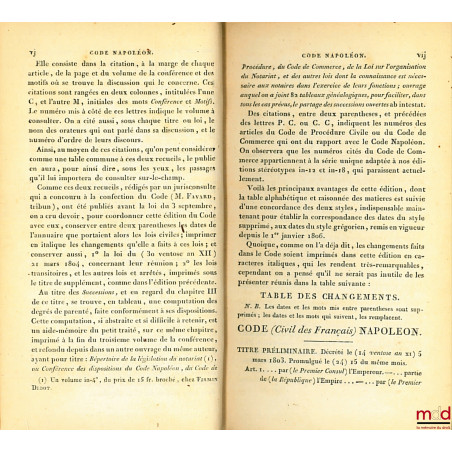 CODE NAPOLÉON [CODE CIVIL (pour les tomes II à VIII)], suivi De l?exposé des motifs, sur chaque loi, présenté par les Orateur...