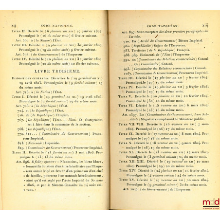CODE NAPOLÉON [CODE CIVIL (pour les tomes II à VIII)], suivi De l?exposé des motifs, sur chaque loi, présenté par les Orateur...