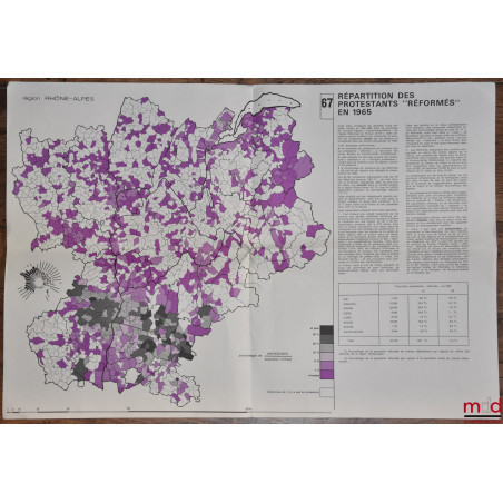 CARTES :ÉGLISES PROTESTANTES ET COMMUNAUTÉS ÉVANGÉLIQUES EN 1974 ;RÉPARTITION DES PROTESTANTS « RÉFORMÉS » EN 1965