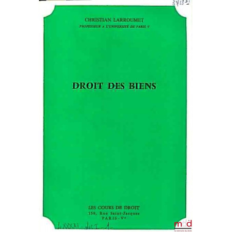 DROIT DES BIENS, année 1979