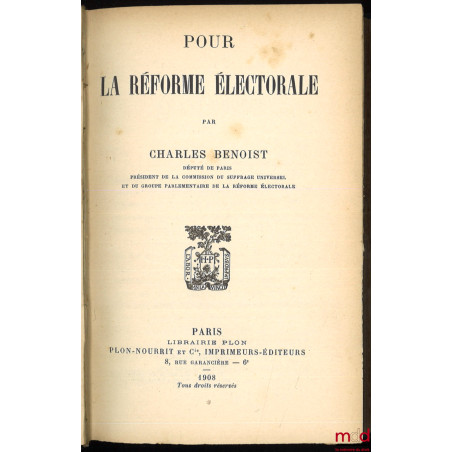 POUR LA RÉFORME ÉLECTORALE