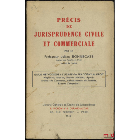 PRÉCIS DE JURISPRUDENCE CIVILE ET COMMERCIALE