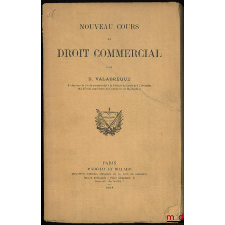 NOUVEAU COURS DE DROIT COMMERCIAL